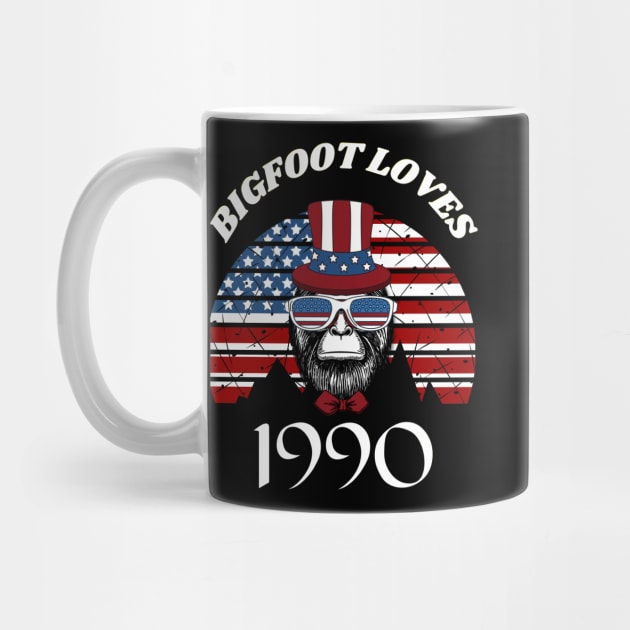 Bigfoot loves America and People born in 1990 by Scovel Design Shop